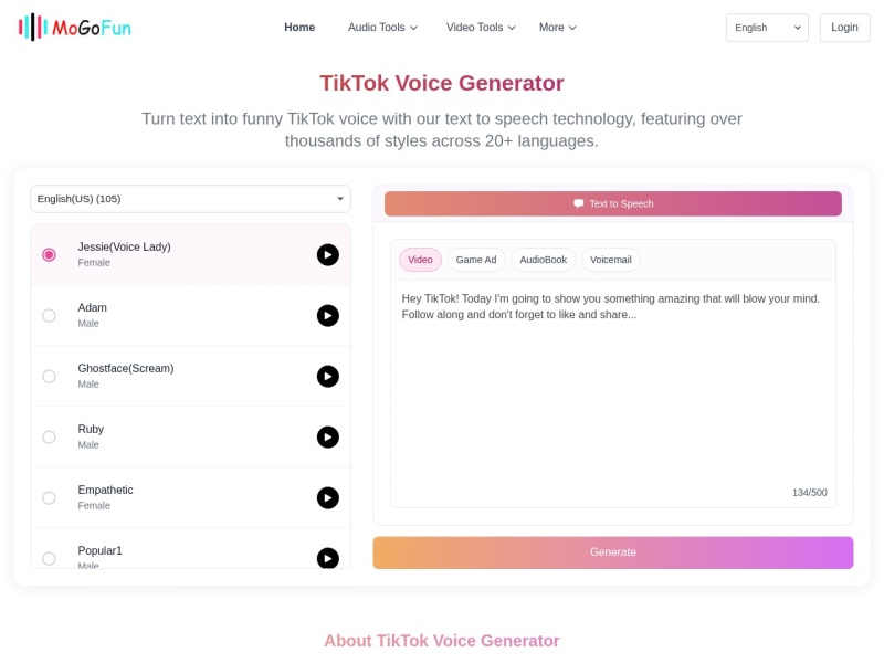 TikTok Voice Generator